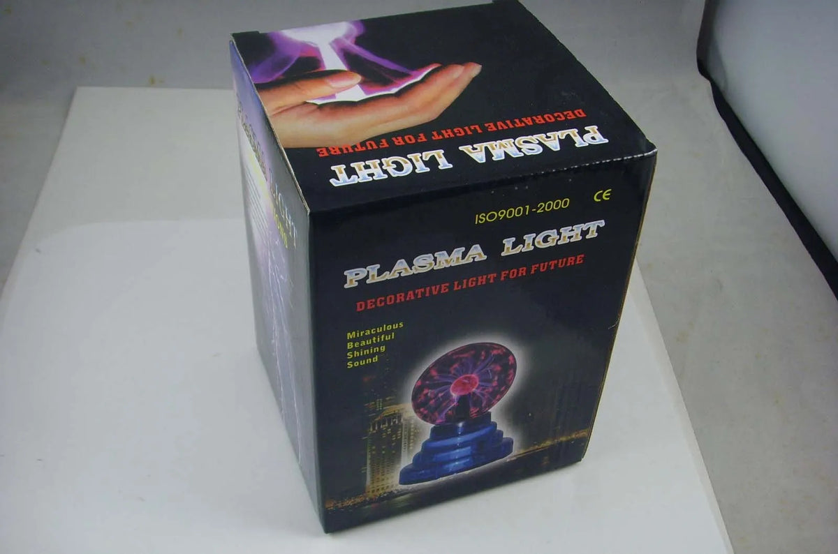 Colourful USB magic ball light with 7.62 cm glass sphere on a white ABS base.