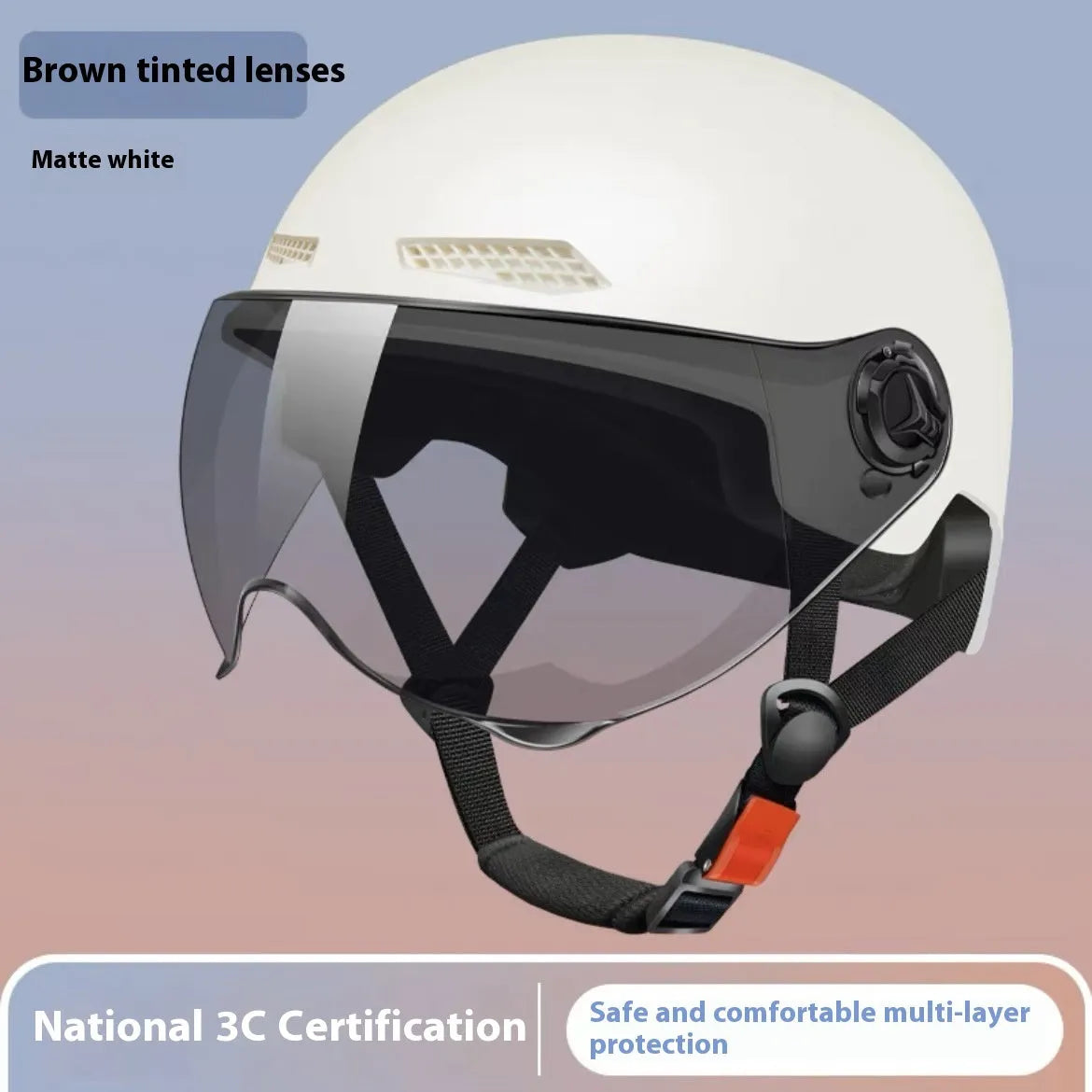 3C certified electric motorcycle helmet with polypropylene shell and sun protection visor in various colours