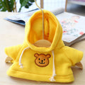 Dog wearing blue hooded sweater from pet clothing range with 23cm and 42cm sizes