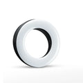 Black USB selfie ring light for mobile phone photography with adjustable brightness