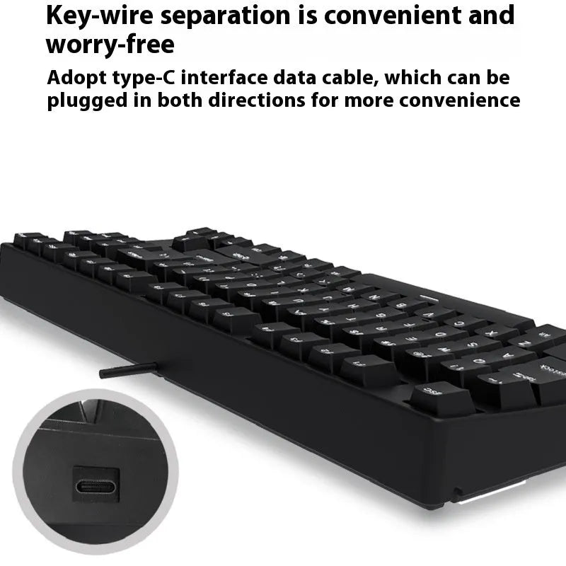 87-key wired mechanical keyboard with hot-swappable sockets in a dual-colour design