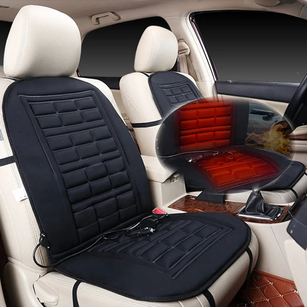 Black two seater heated seat cushion 128x49cm with adjustable 40-60C temperature for car office sofa bed
