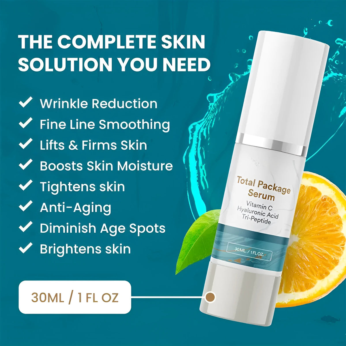 30ml facial essence bottle with dispenser applicator for moisturising and brightening treatment