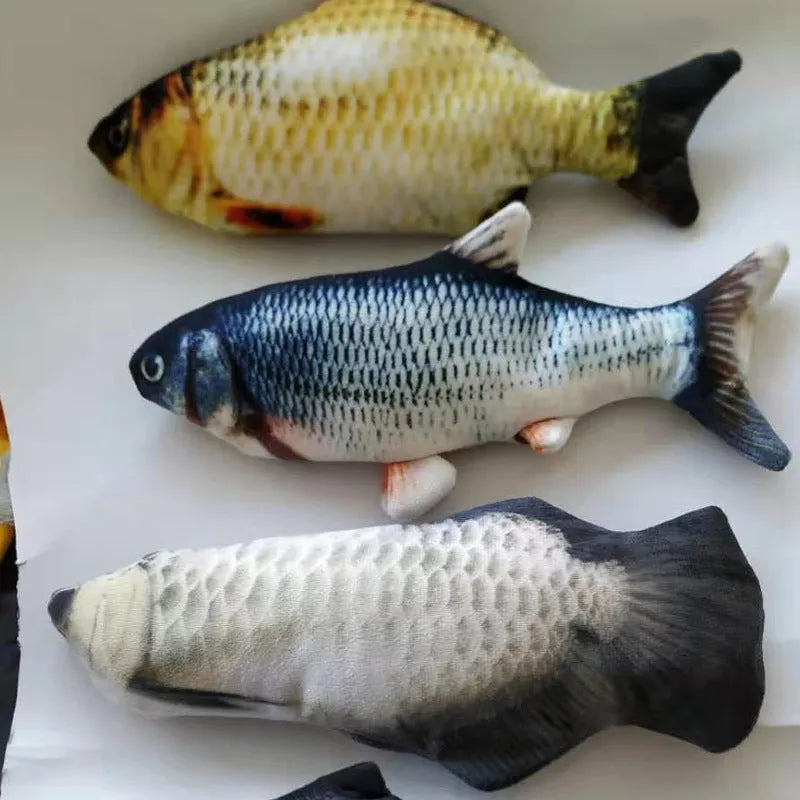 30cm electronic jumping fish cat toy with USB cable for charging