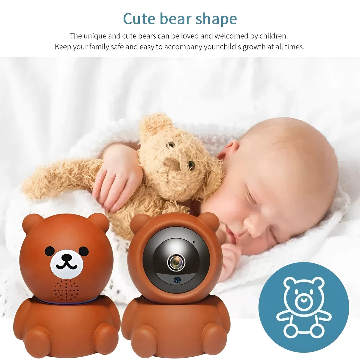 Bear 1080P wireless IP security camera with auto tracking and IR night vision