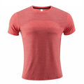 Short sleeve running T-shirt in polyester spandex fabric on a size chart showing S to 4XL.