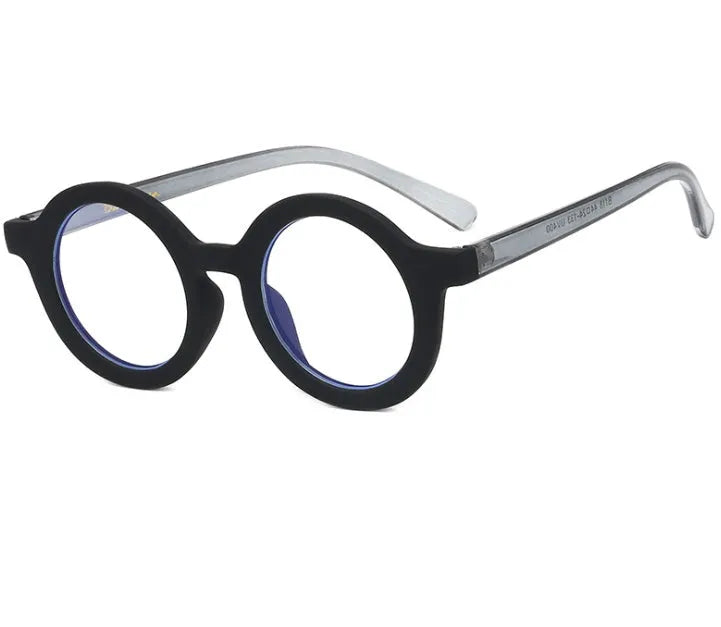Retro round frame glasses in six colours with UV400 and anti-blue-light protection
