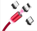 1 metre magnetic LED charging cable with cotton yarn weaving and aluminium shell for Apple iPhone compatibility