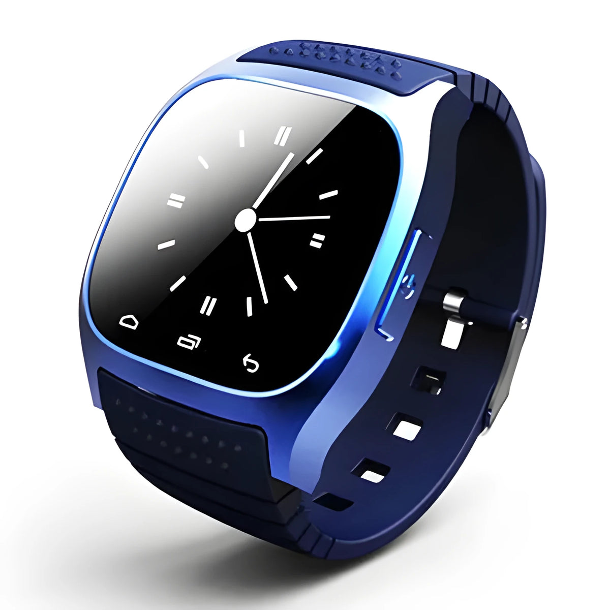 Smart Bluetooth sports watch compatible with iOS and Android smartphones in black colour