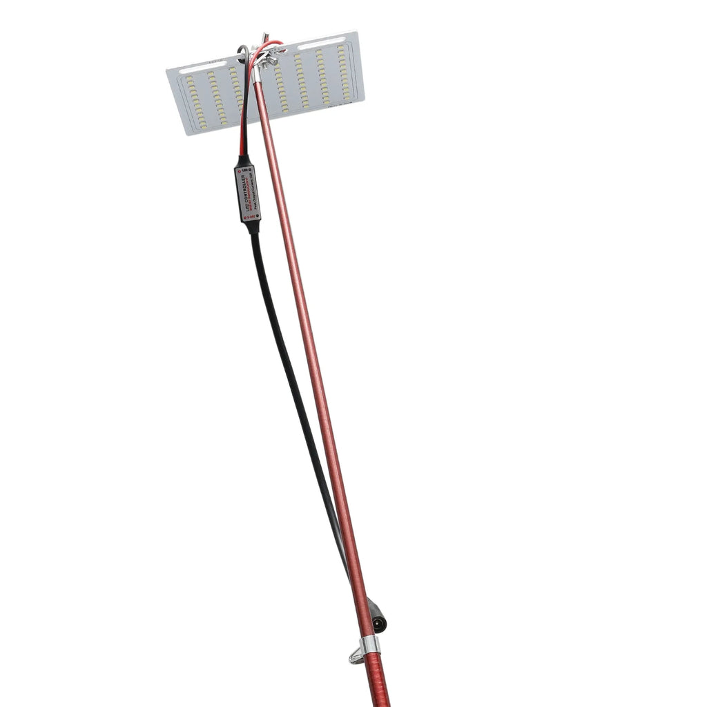 White LED fishing rod light unit with remote control for 5 metre telescopic rods.