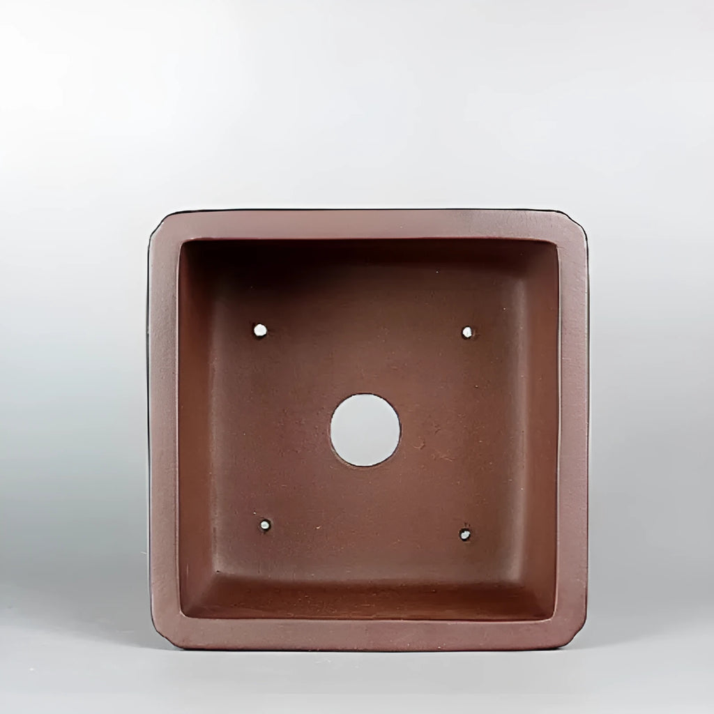 Brown handmade antique purple clay flower pot with classical styling