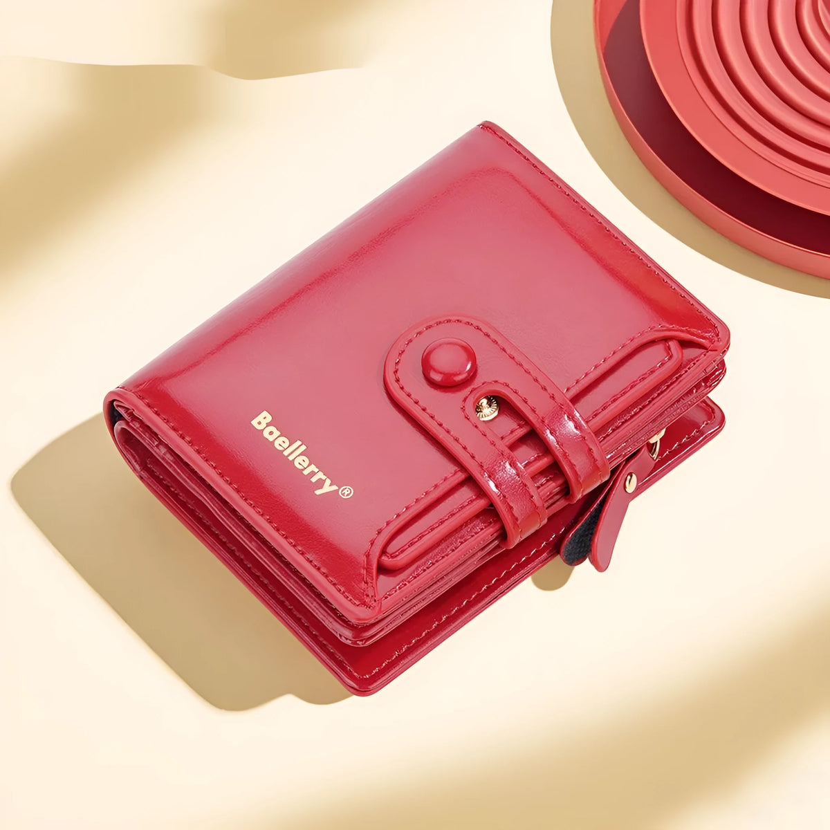 Slim women's PU leather card holder wallet shown in multiple colour options