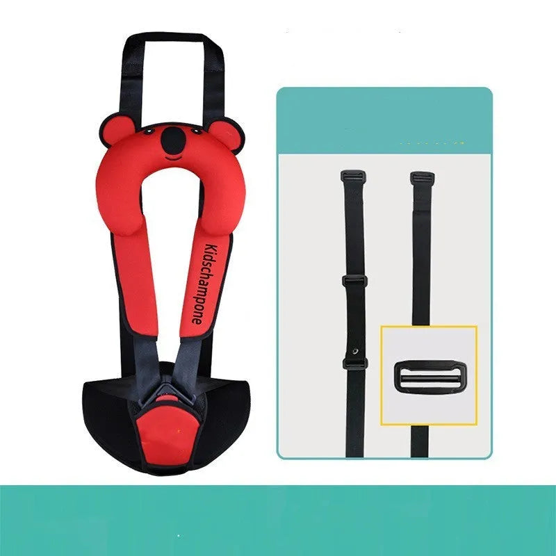 Number One portable child car seat belt retainer in polyester fabric measuring 33x22x9.5cm