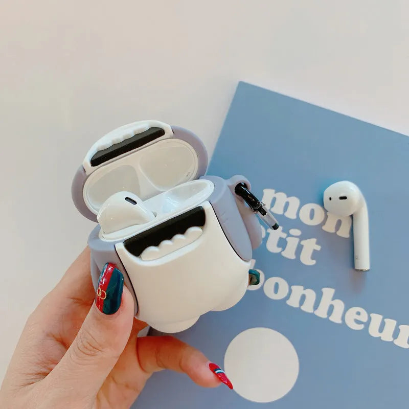 Silicone shark-fin protective cover for Apple AirPods 1st and 2nd generation wireless headphones