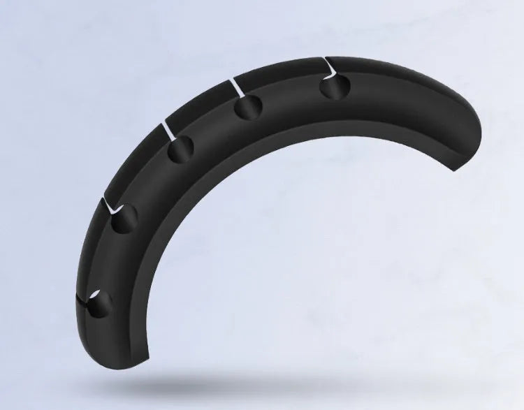 Black silicone desktop cable manager clips with strong double-sided glue for USB cables and wired headphones
