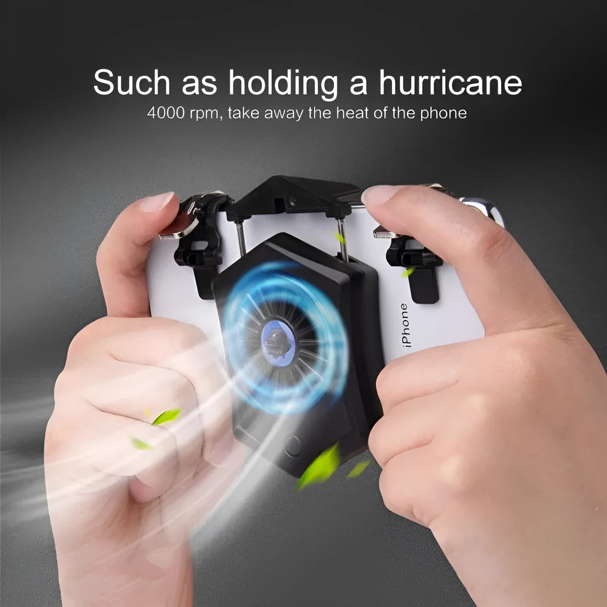 Black and white mobile phone radiator cooling fan with USB interface for smartphone gaming accessory