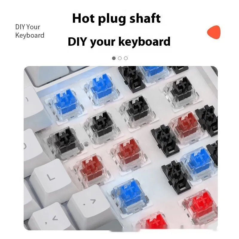 61 key compact mechanical keyboard with multiple colour options including blue-white and dark blue-white orange variants
