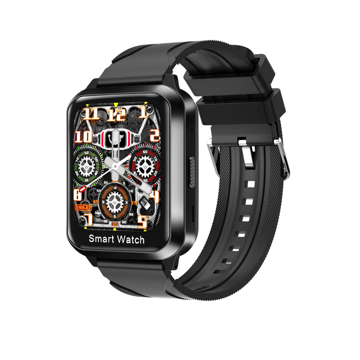 Black smart bracelet with 1.78-inch split screen display showing Bluetooth call interface and password lock