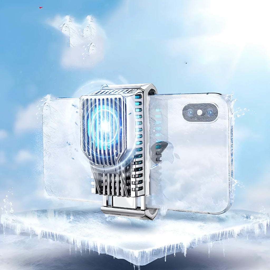 Black mobile phone radiator cooling fan with clip for 4-7 inch smartphones