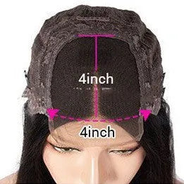 A woman wearing a human hair lace front wig in Star Fashion style with a 4x4 lace base.