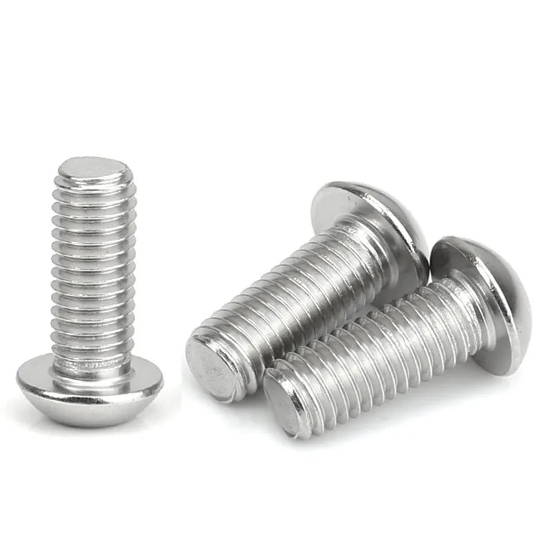 Stainless steel half round head pan head hexagon screw with whitewash finish and hexagon socket