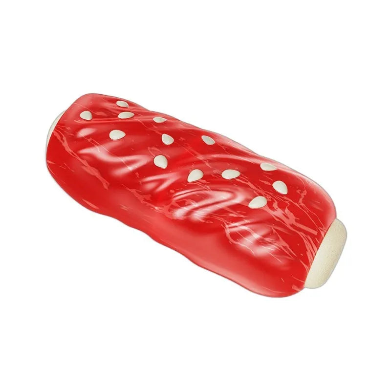Glue Toothbrush Snack Molar Rod plastic dog chew and treat dispenser toy in primary colour.