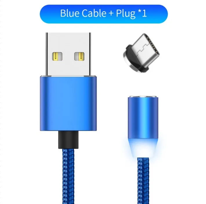 1 metre magnetic LED charging cable with cotton yarn weaving and aluminium shell for Apple iPhone compatibility