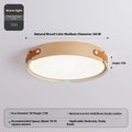 Japanese style wooden ceiling lamp with a PMMA shade in a warm light colour, shown in a bedroom setting.
