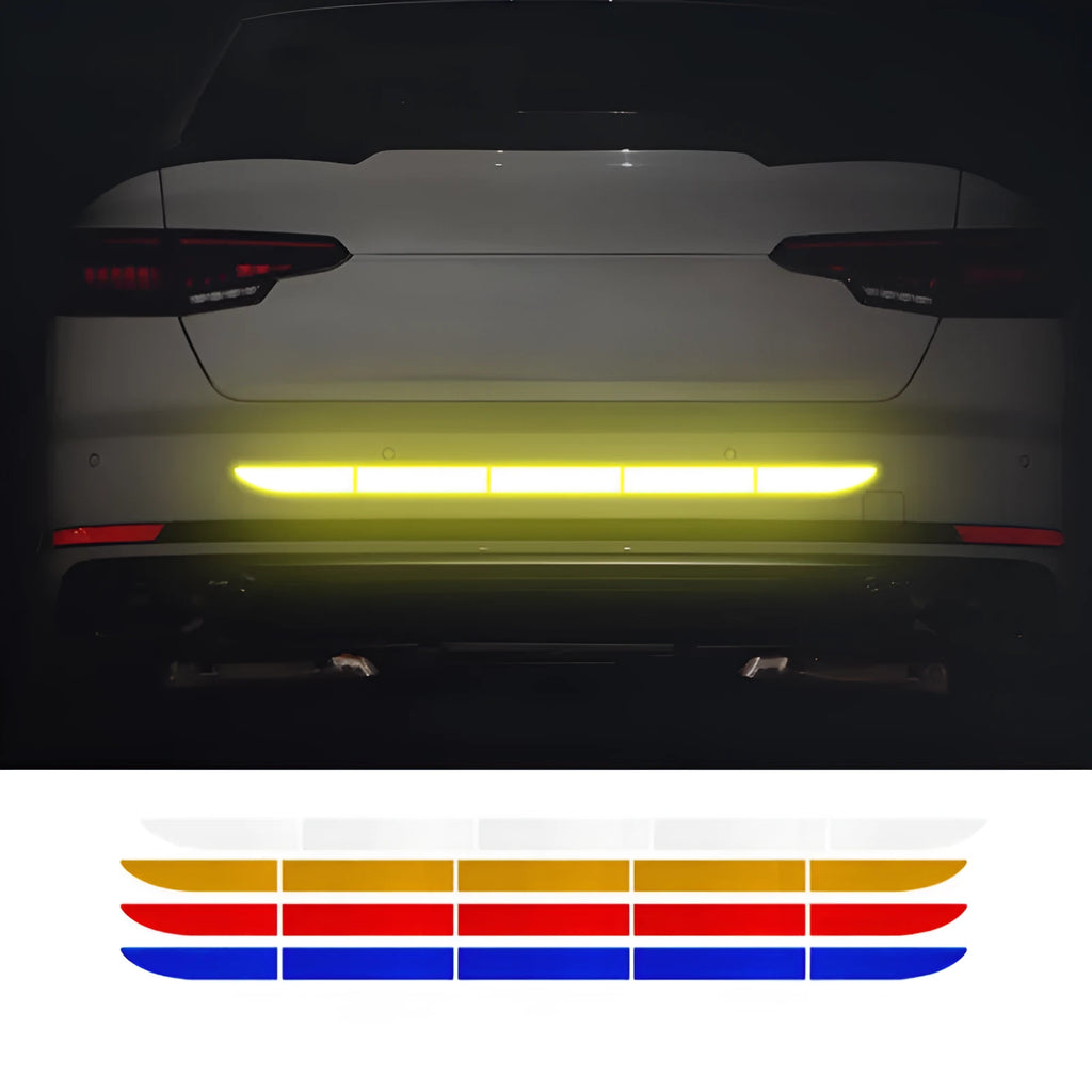 Rear trunk reflective sticker nano adhesive label waterproof in blue red white yellow