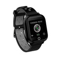 Black smartwatch bracelet with removable Bluetooth earbuds showing 1.4 inch screen displaying heart rate and time