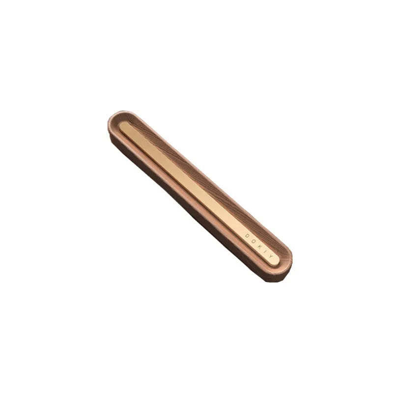 Long strip car aromatherapy ornament for air vent mounting in walnut or metallic grey finish