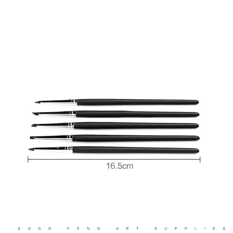Brown 27-piece pottery tool set with stainless steel, wood, and plastic tools and a rolling tool, packed in an OPP bag.