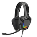 K20 RGB luminous wired over-ear gaming headset with microphone and braided cable in camouflage colour