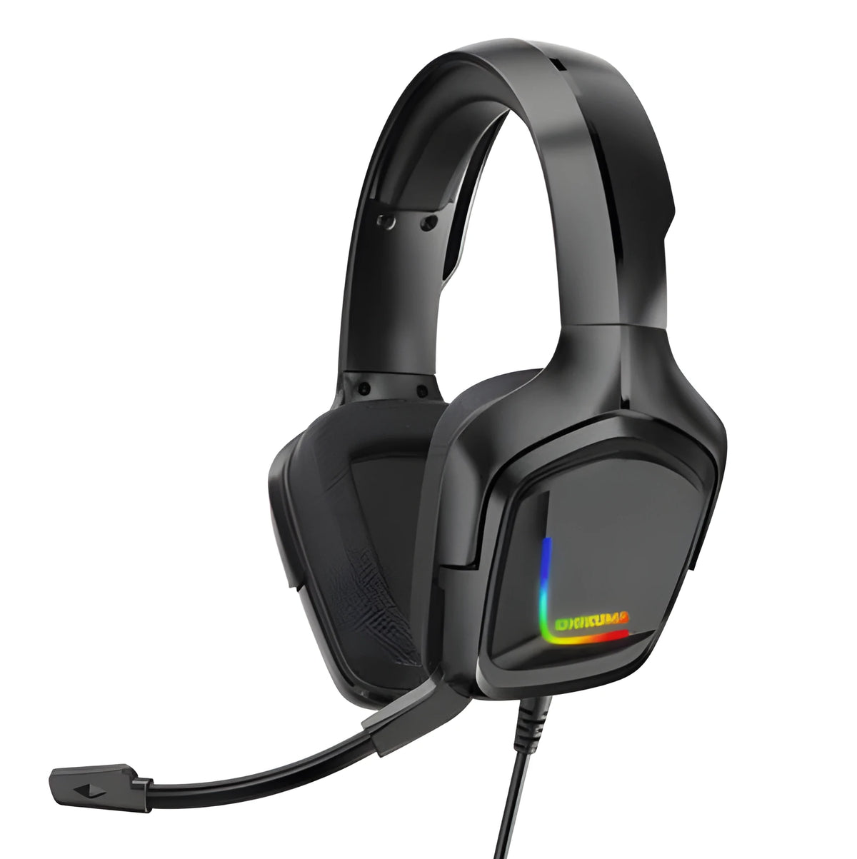 K20 RGB luminous wired over-ear gaming headset with microphone and braided cable in camouflage colour
