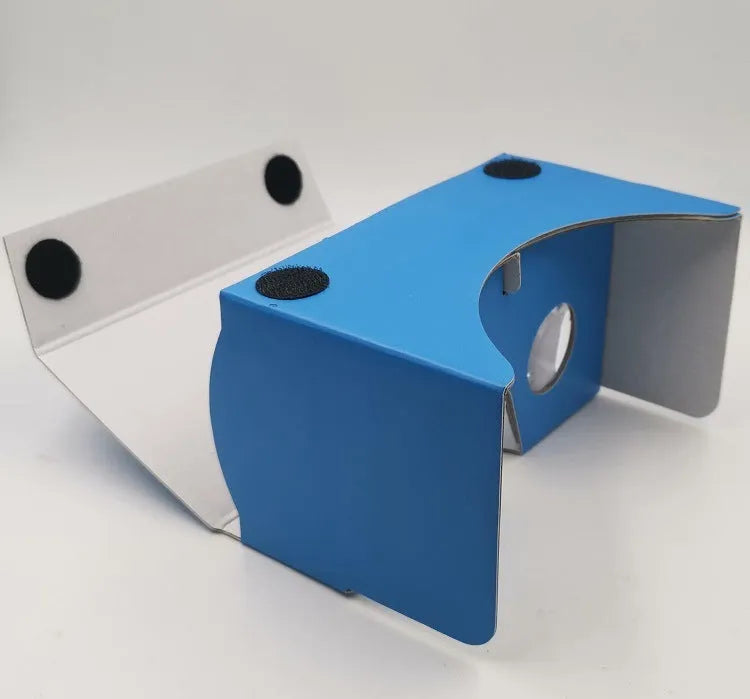 VR Cardboard Glasses kit with magnetic button and adjustable rubber band head strap