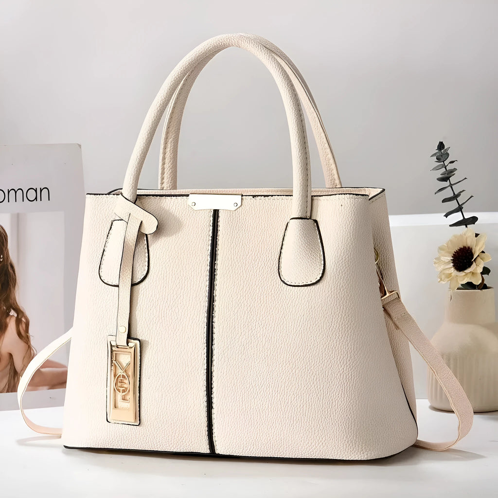 Soft PU leather women's shoulder bag in a horizontal square shape with a single strap.