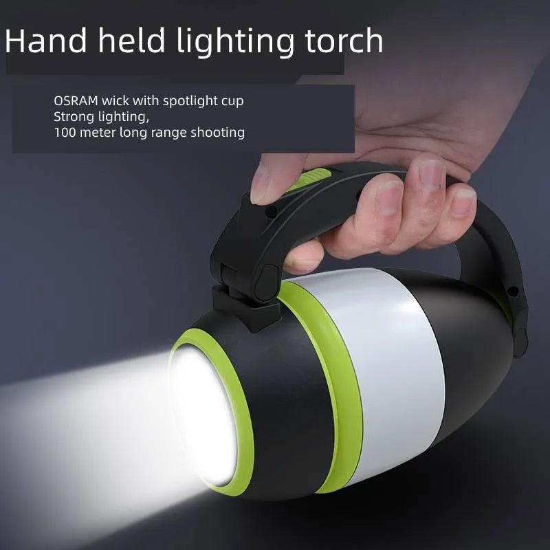 Black Green foldable 3-in-1 LED table lamp showing adjustable head and USB port