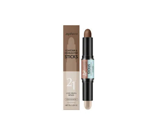 2-in-1 outline highlighter stick for brows and highlighting in three natural shades