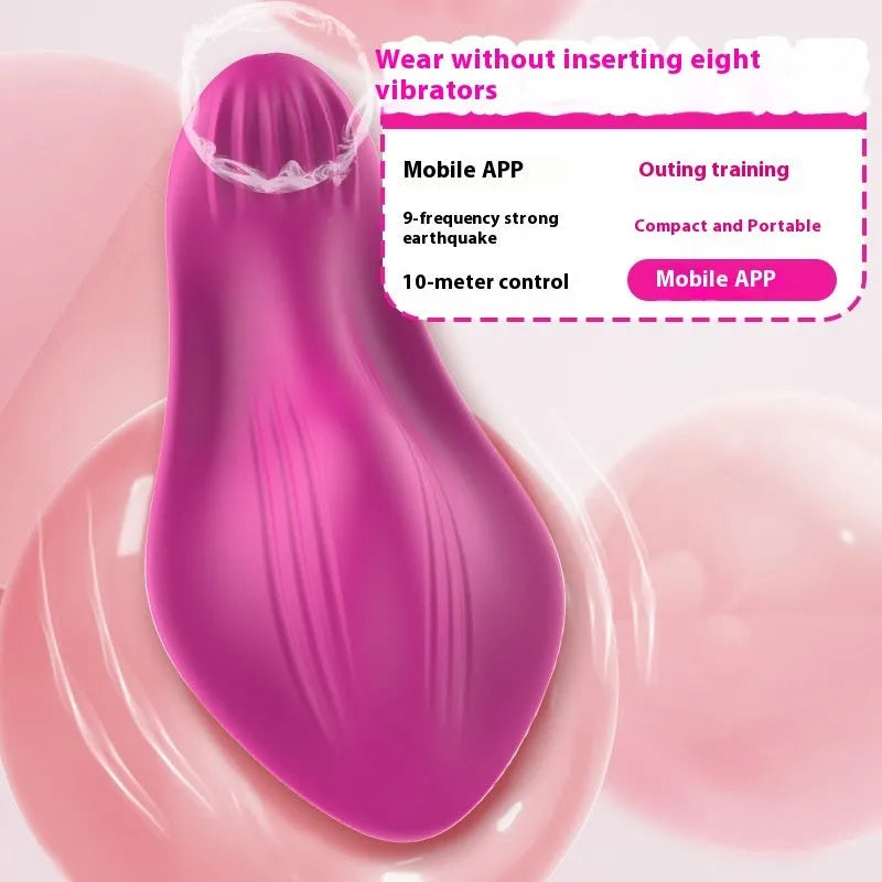 Rose red butterfly-shaped wearable massager made of silicone with USB charging capability