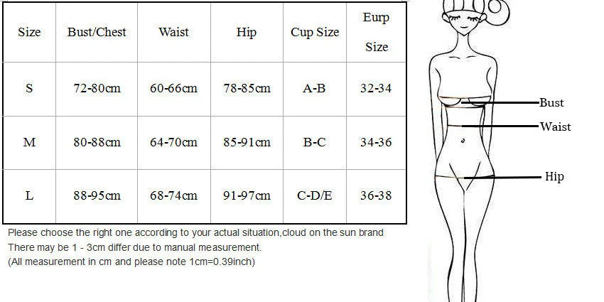 Black women's bikini set with metal ring straps and split-style panties for swimming