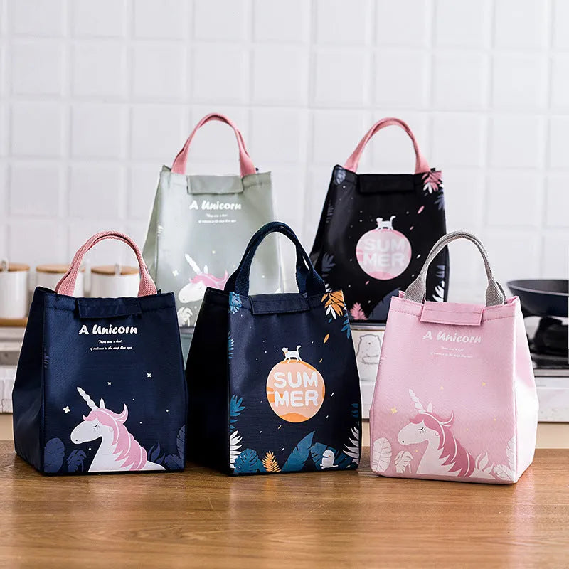 Thickened thermal insulation portable lunch box bag in oxford cloth with multiple design options