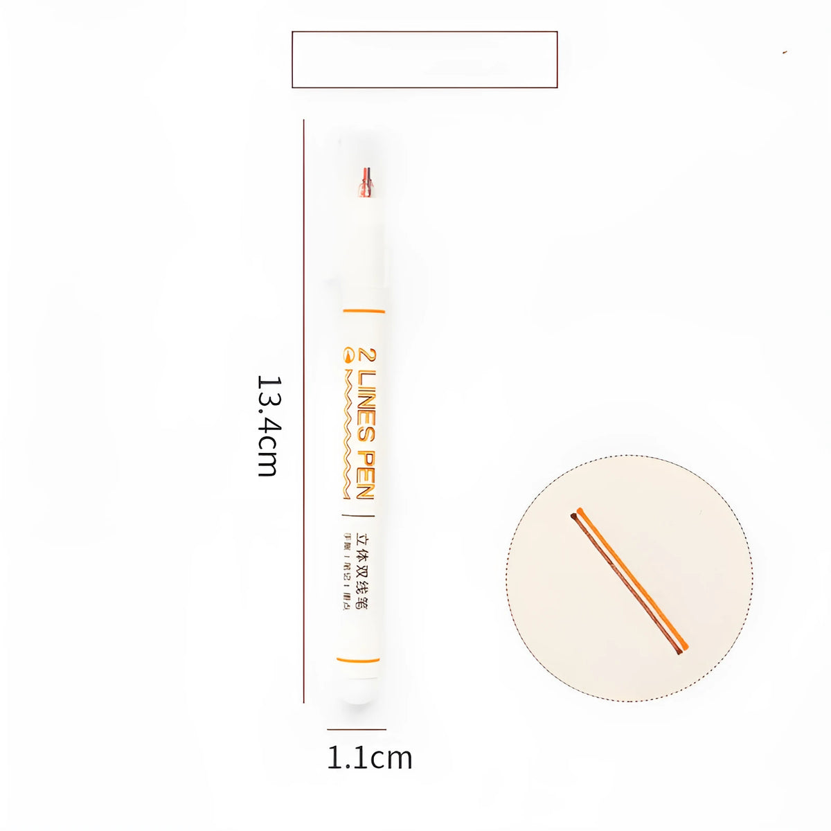 A black double line highlighter pen with a 0.5mm tip, shown creating two parallel coloured lines on paper.