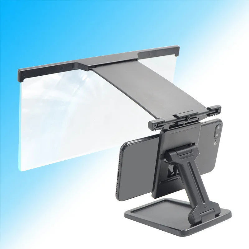 Black L20 split mobile phone screen magnifier with 12-inch viewing area and separate stand.