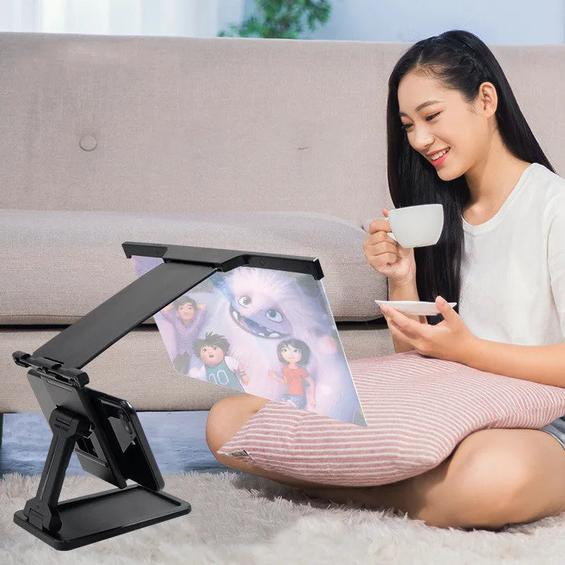 Black L20 split mobile phone screen magnifier with 12-inch viewing area and separate stand.