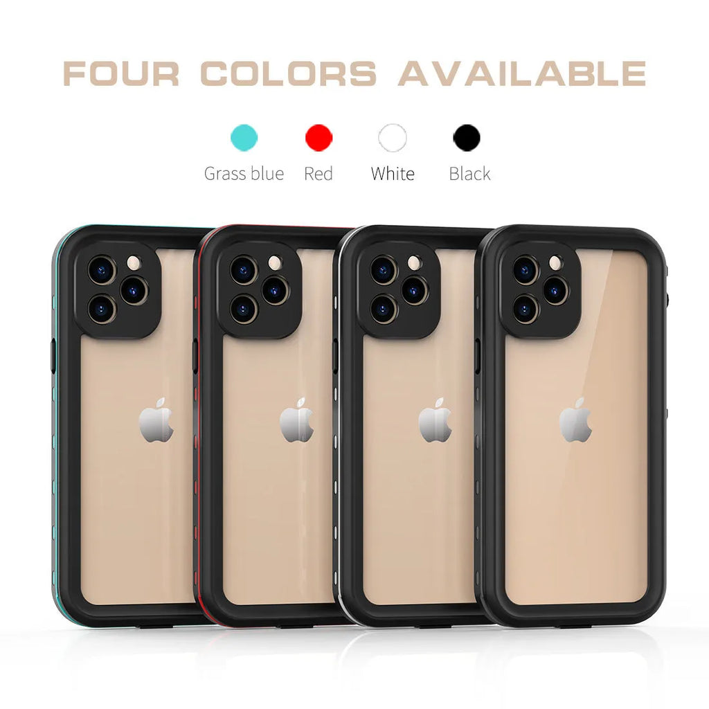 FREDPEPPER IP68 waterproof iPhone case in black with dimensions 161.50mm by 87.80mm by 13.40mm