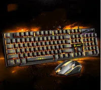 Limei GTX300 white gaming keyboard and mouse set with RGB backlight on desk