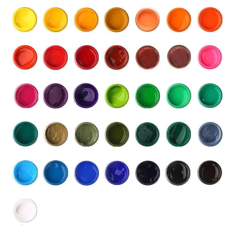 100g bottled gouache paint for beginners in eight colours including blue, red, yellow, black