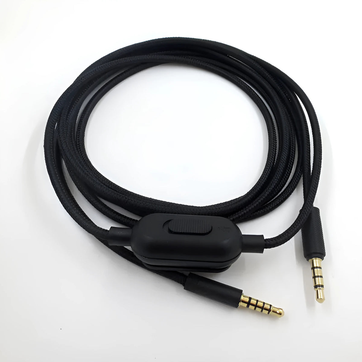 Black universal game headset audio cable with oxygen-free copper wiring