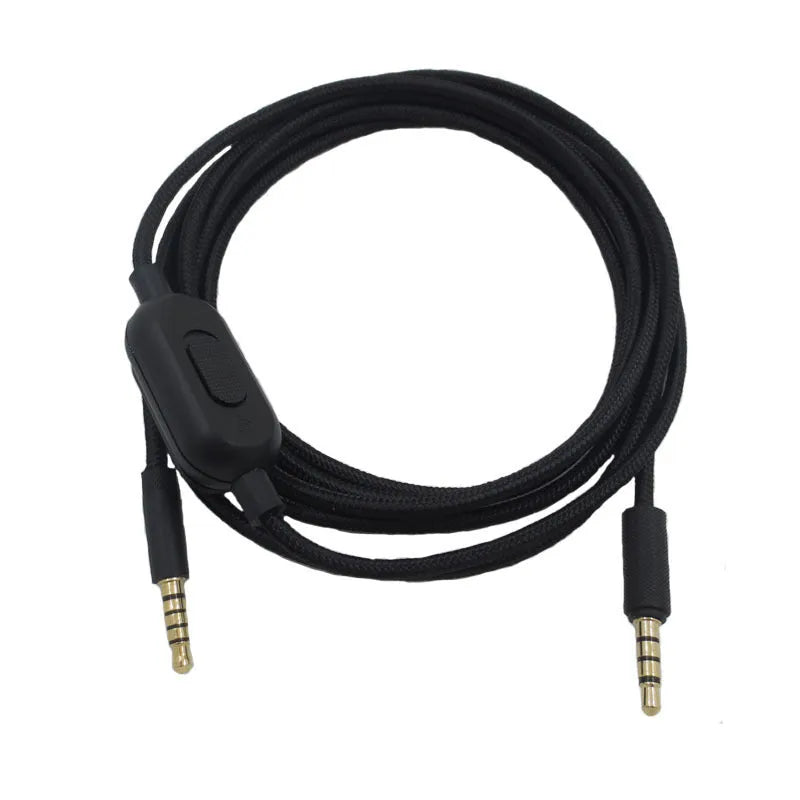Black universal game headset audio cable with oxygen-free copper wiring