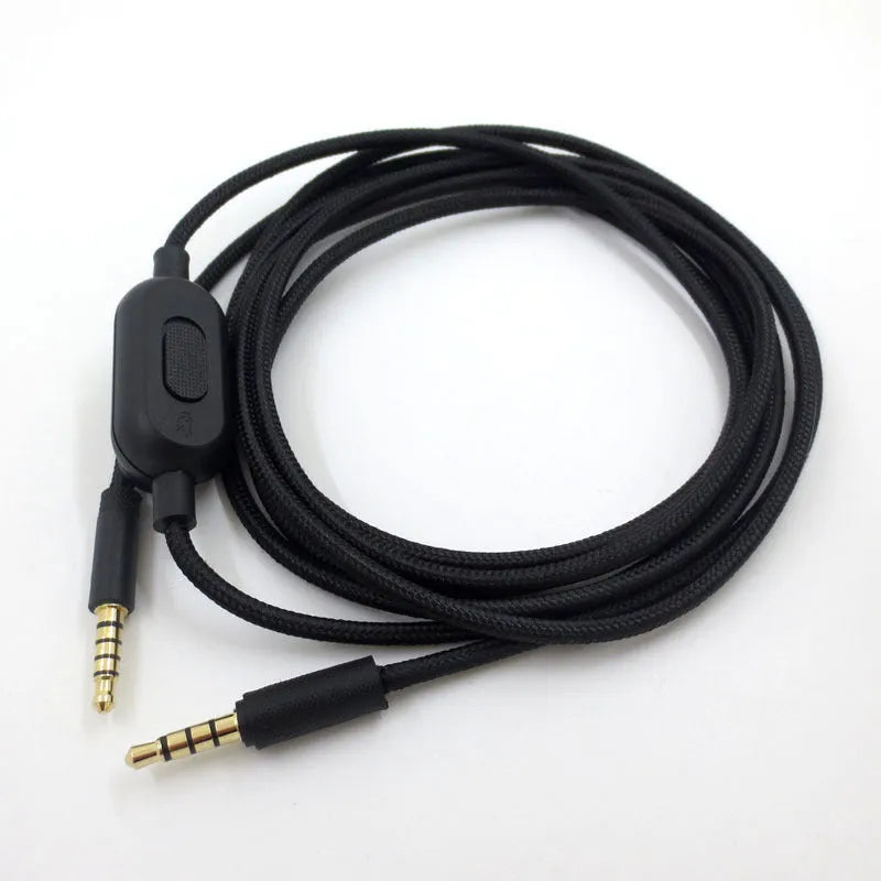 Black universal game headset audio cable with oxygen-free copper wiring